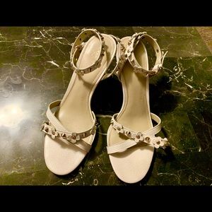 Coach flower stud wedge heels